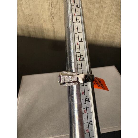 Sz. 10 Mens 3ct Moissanite 925 Sterling Silver Ring. - Picture 3 of 6